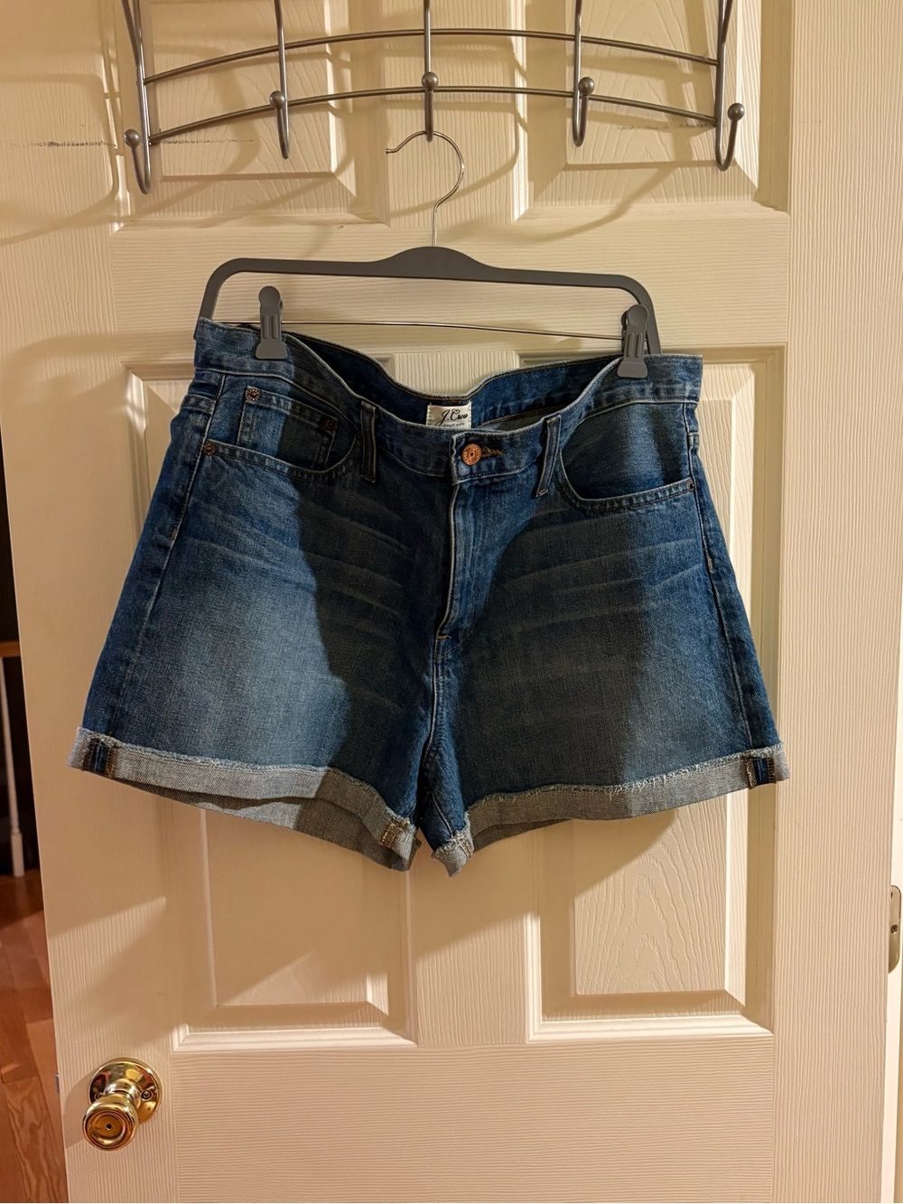 J. Crew Dark Blue Rolled Hem Denim Shorts